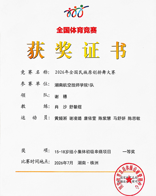 喜报！学院师生在2026年全国民族原创排舞大赛中斩获佳绩